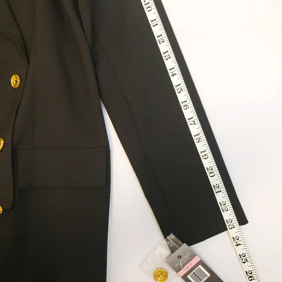 SHARAGANO Black Long Sleeve Double-Breasted Tailored Blazer Dress—NWT—10P - Picture 15 of 16